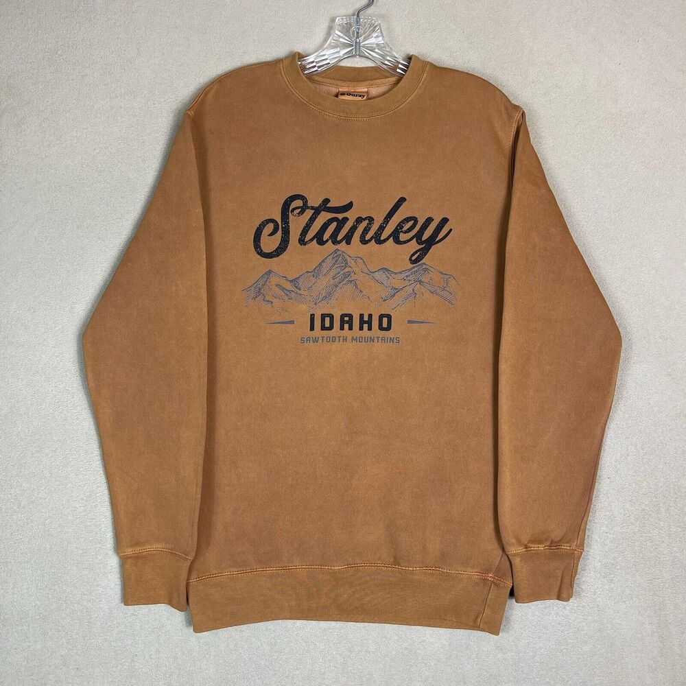 Ouray Sweater Mens‎ Small Brown Stanley Idaho Graphic Sweatshirt Pullover